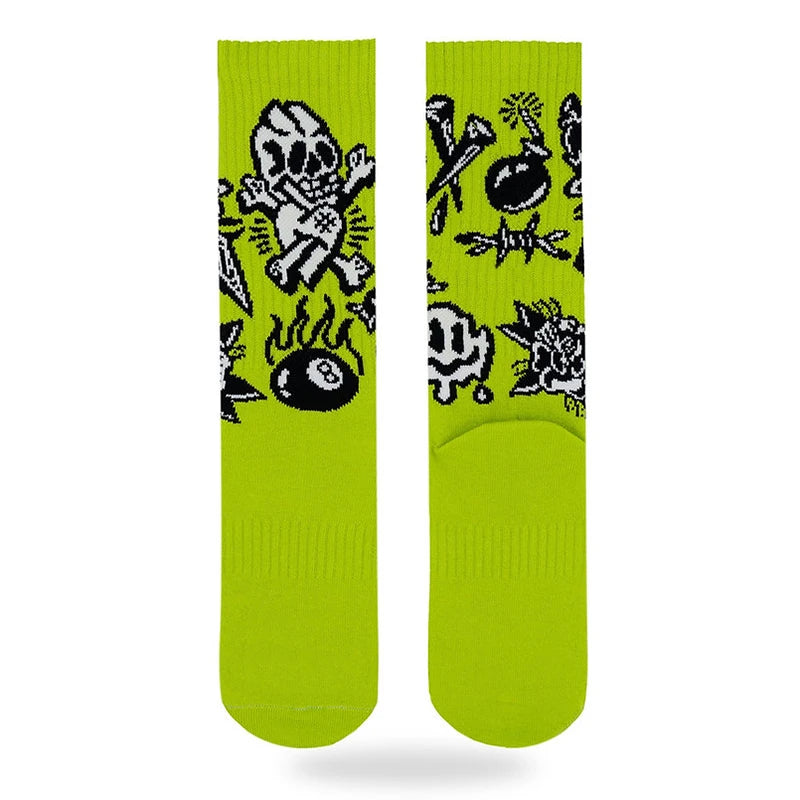 Gothic Skull Tiger Rose Heart Skeleton Doll Crew Socks Harajuku Retro Elastic Unisex Cotton Stocking Novelty Chic Long Socks - Premium socks from Lizard Vigilante - Just $9.99! Shop now at Lizard Vigilante
