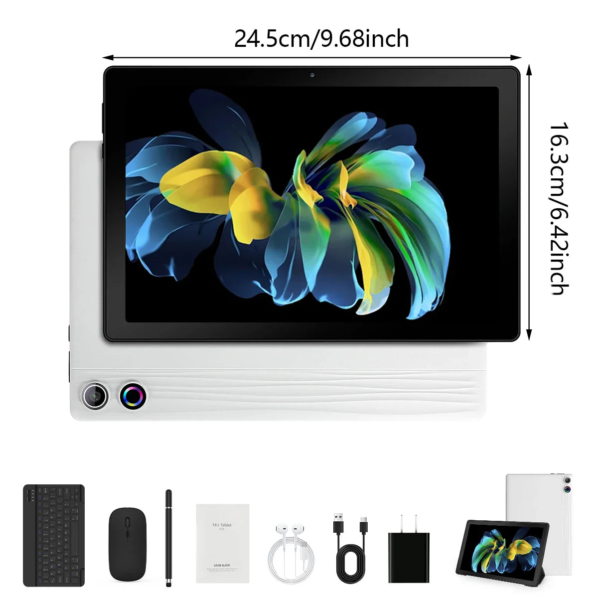 A10L 10 Inch Android Tablet 12GB RAM 64GB ROM IPS HD Touch Screen with Keyboard Case Mouse Stylus 8 in 1 Tablet Kit