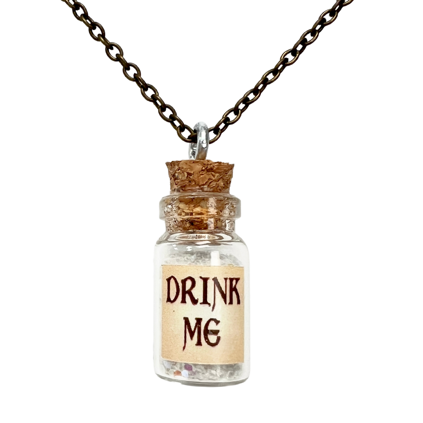 Alice in Wonderland necklace aqua glow