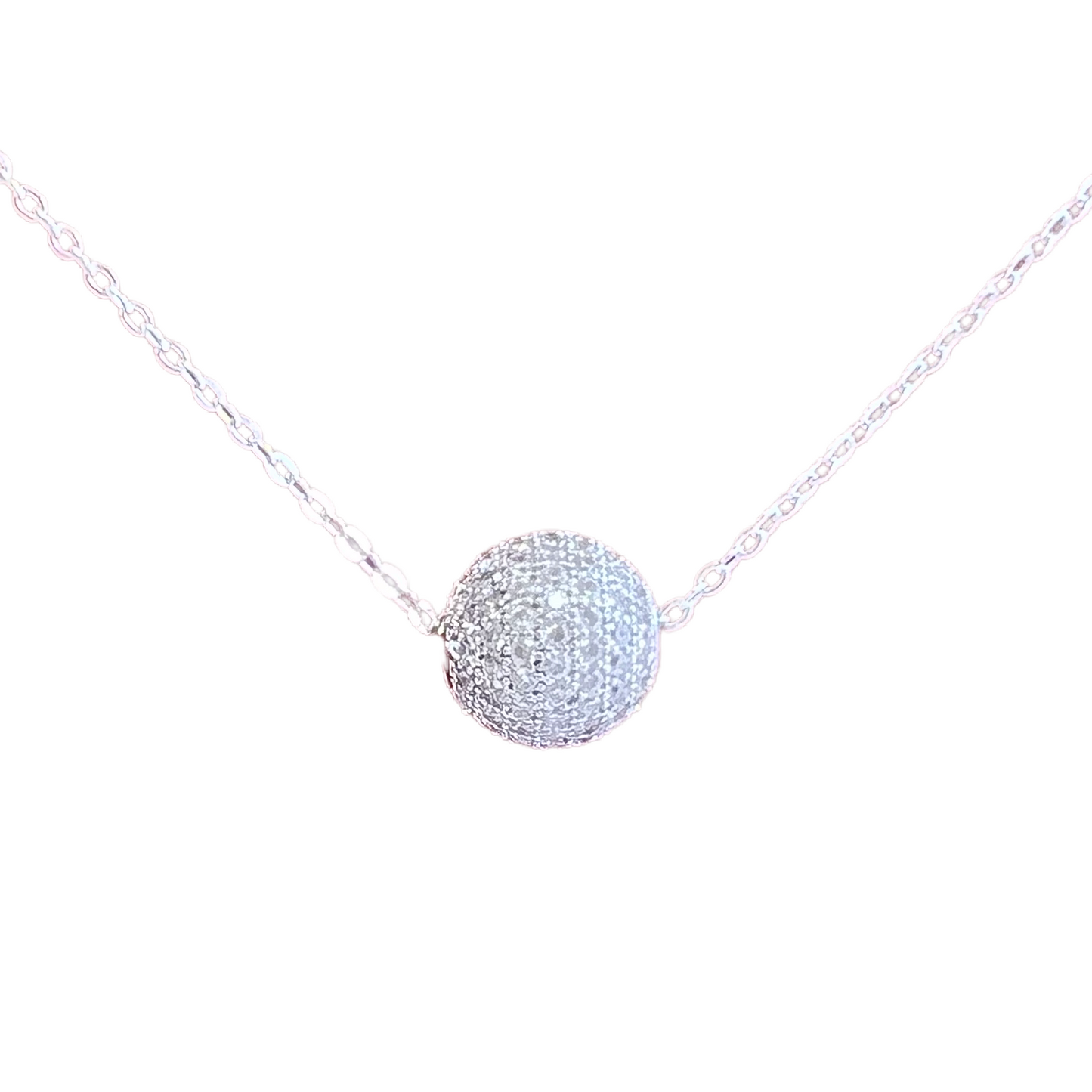 Ethereal gold or silver sun ball necklace