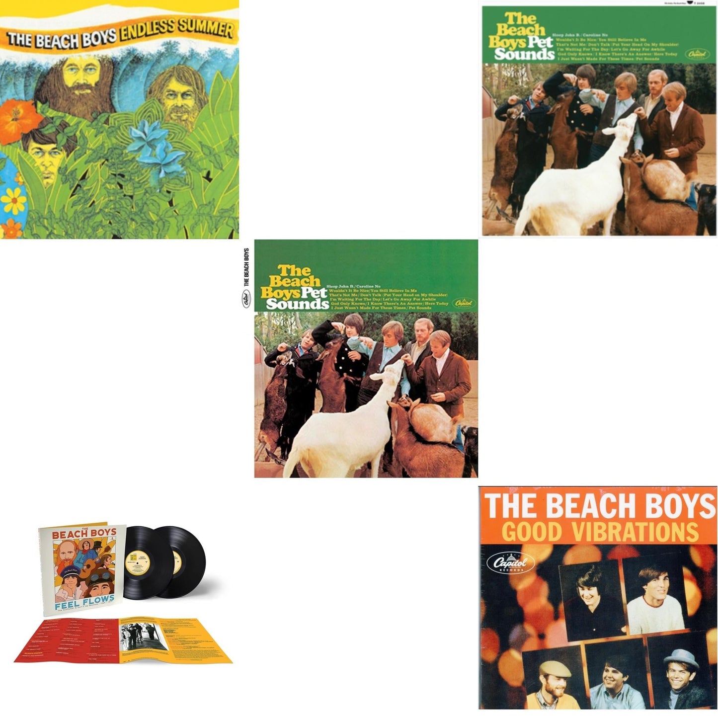 Endless Summer & Feel Flows: The Sunflower & Surf's Up Sessions 1969-1971 (2LP) & Pet Sounds (Mono) & Pet Sounds (Stereo) & Good Vibrations (Orange/Yellow Swirl-Marble LP Vinyl)