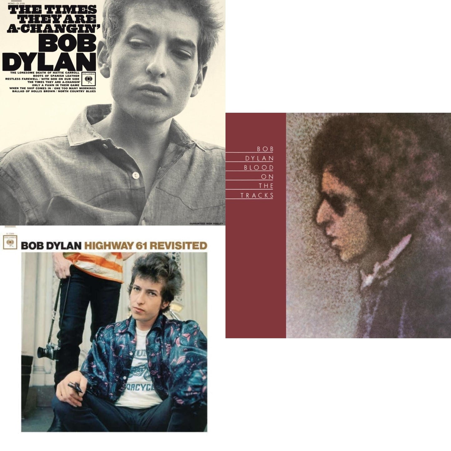 Blood On The Tracks (150G/Dl Insert) & Times They Are A-Changin (Mono) & Highway 61 Revisited