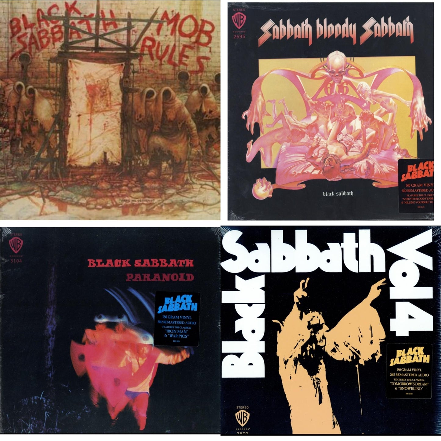 Vol. 4 (180G) & Sabbath Bloody Sabbath (180G) & Paranoid (180G) & Mob Rules (Deluxe/2LP)
