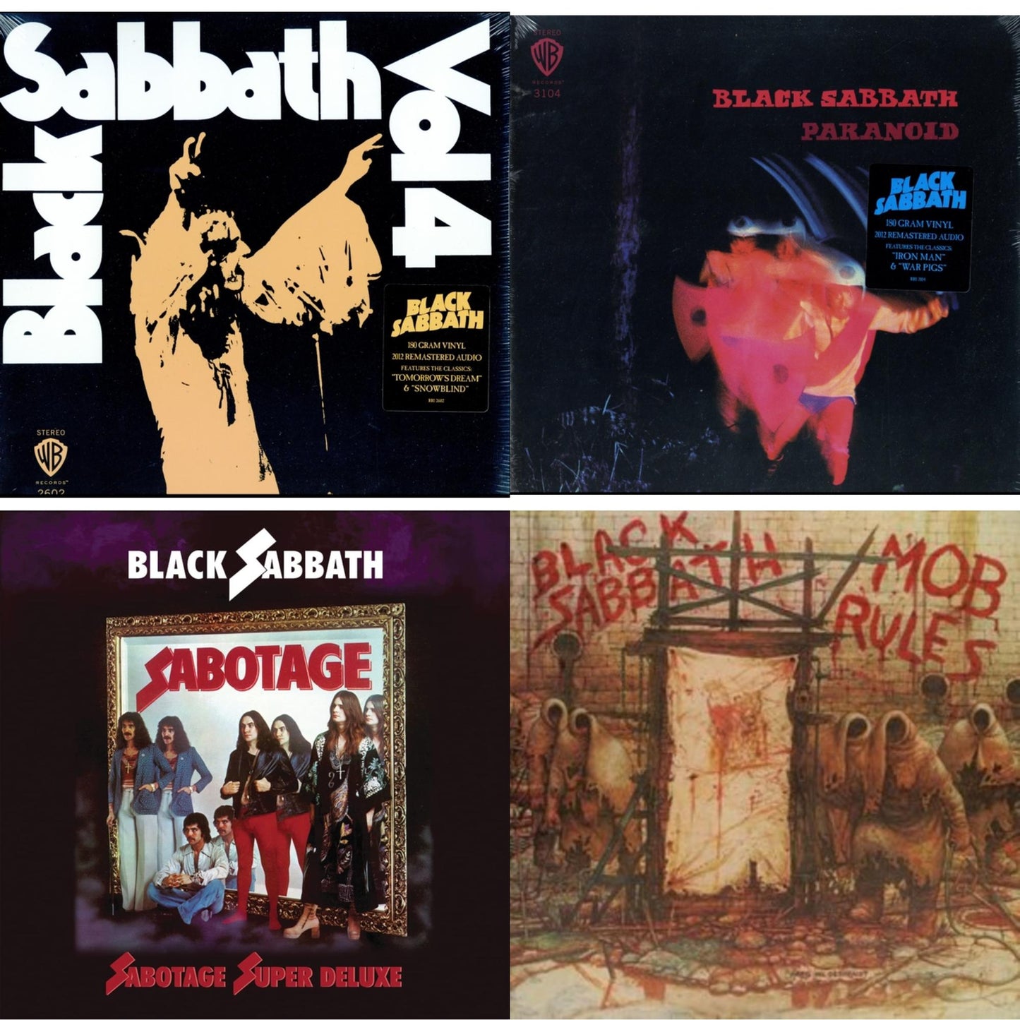 Vol. 4 (180G) & Paranoid (180G) & Sabotage (Super Deluxe Edition/4LP/7Inch) & Mob Rules (Deluxe/2LP)