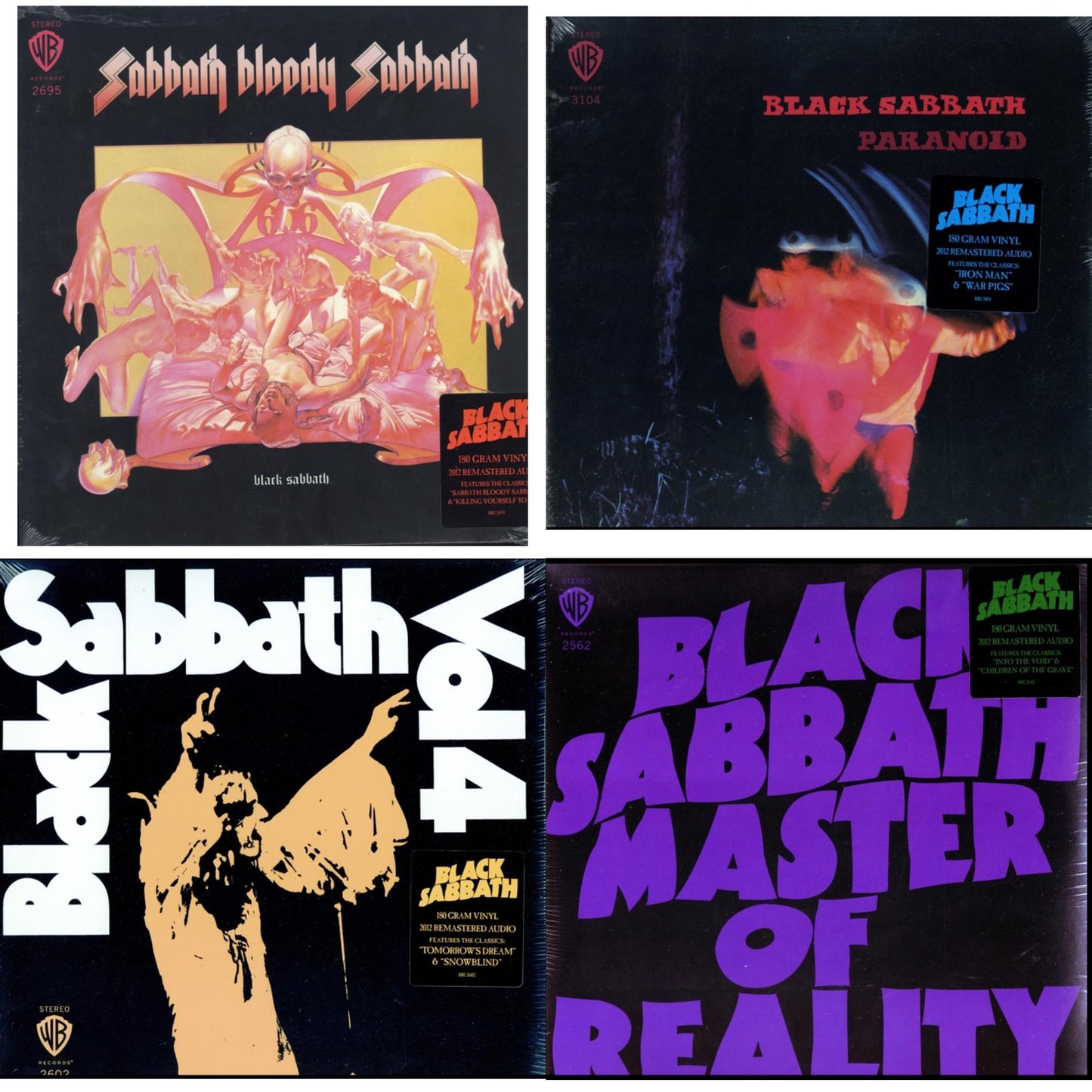 Vol. 4 (180G) & Sabbath Bloody Sabbath (180G) & Paranoid (180G) & Master Of Reality (180G)