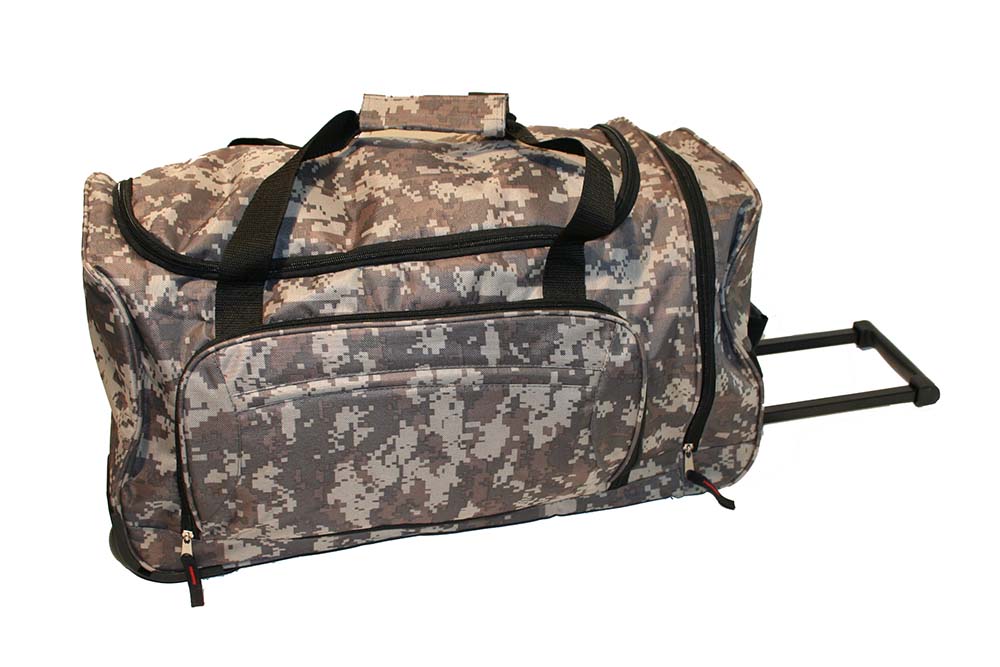 Digital Camo Rolling Wheel Bag with Telescoping Handle