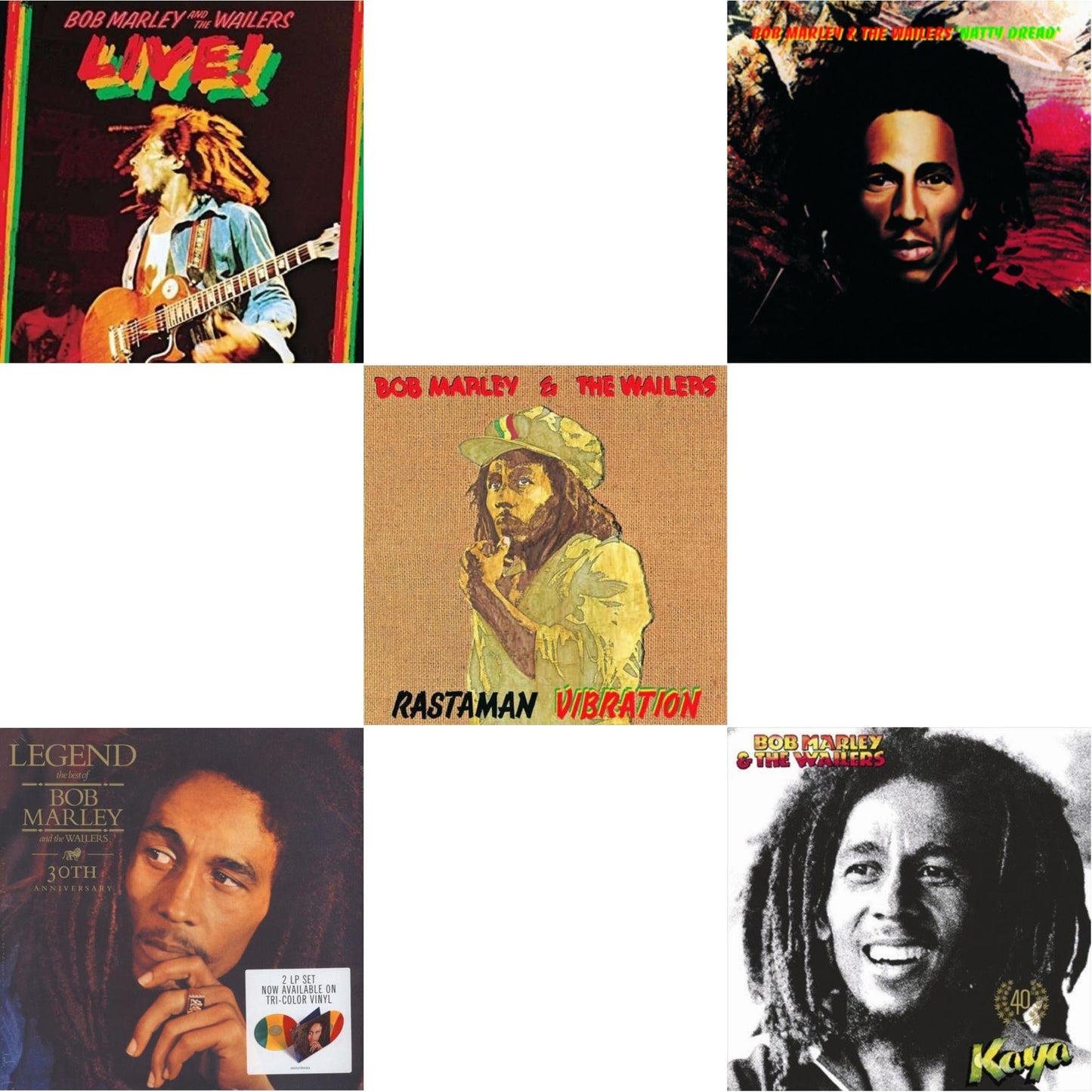Natty Dread (180G) & Legend (30Th Anniversary) & Live (180G) & Rastaman Vibration & Kaya 40 (2 LP)