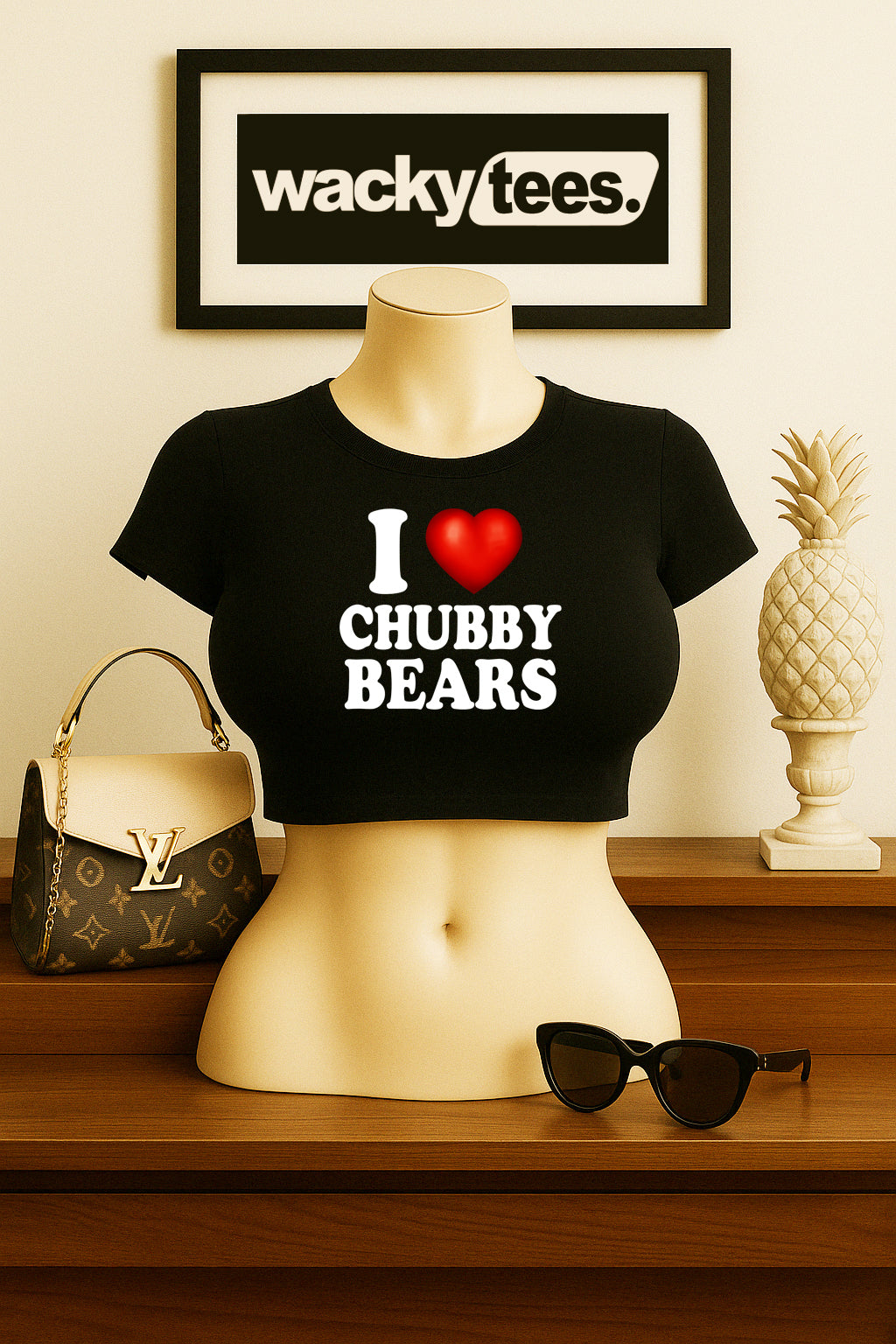 I Love Chubby Bears I Heart Funny Adult Humor Graphic Tee Shirt