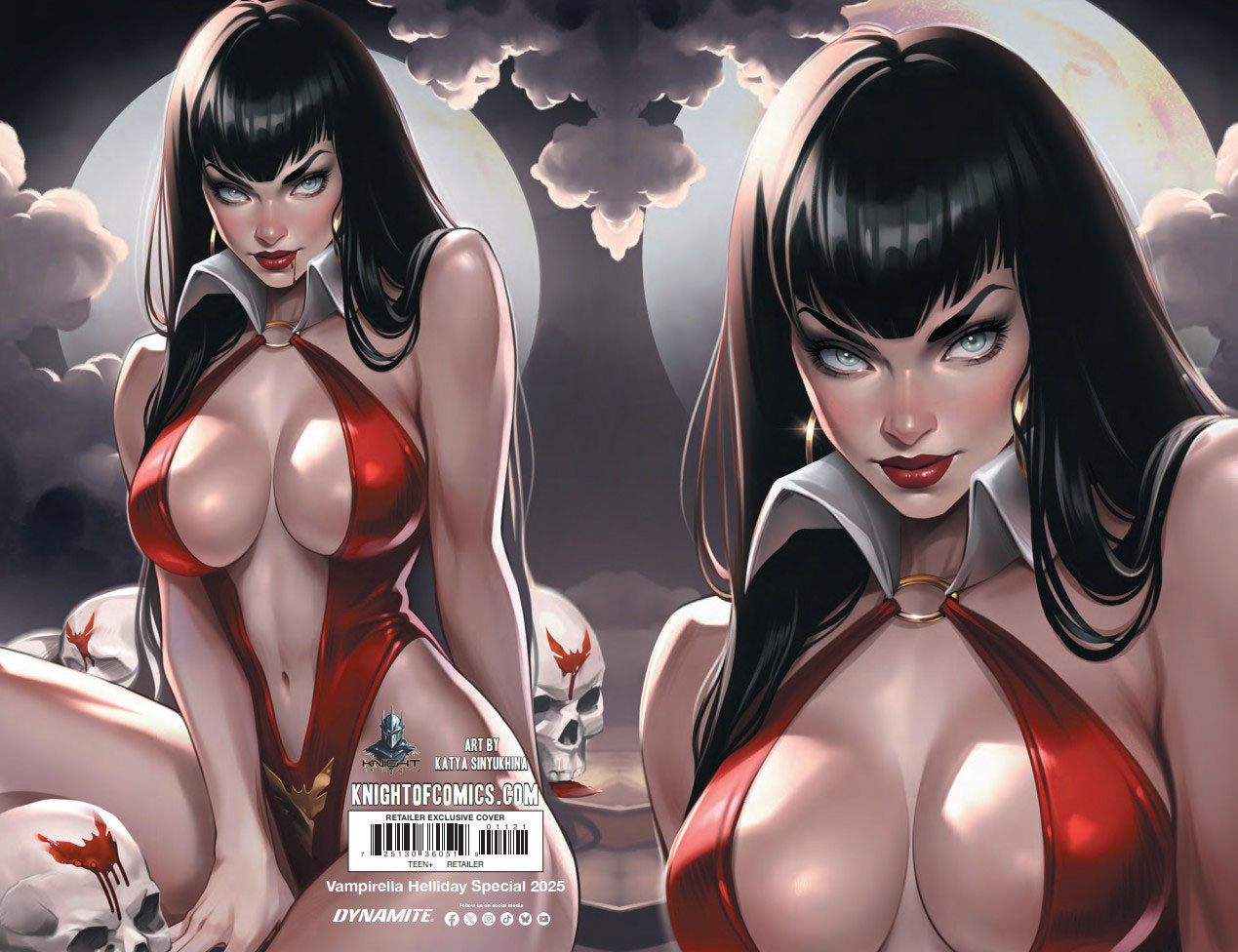VAMPIRELLA HELLIDAY SPECIAL 2025 - KATYA SINYUKHINA WRAPAROUND COVER A METAL LTD 20 FANEXPO NEW ORLEANS EXCLUSIVE