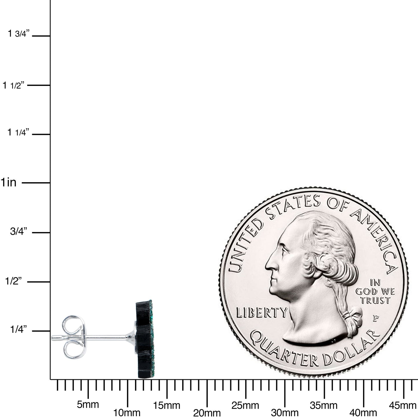 Stainless Steel Green Glitter Shamrock St Patricks Stud Earrings