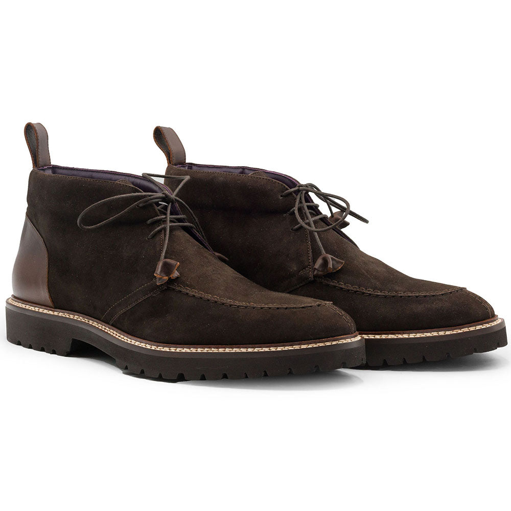 46-605-NIC CAMPO HIGH Italian Sueded Goatskin Chukka Boot, Nicotine