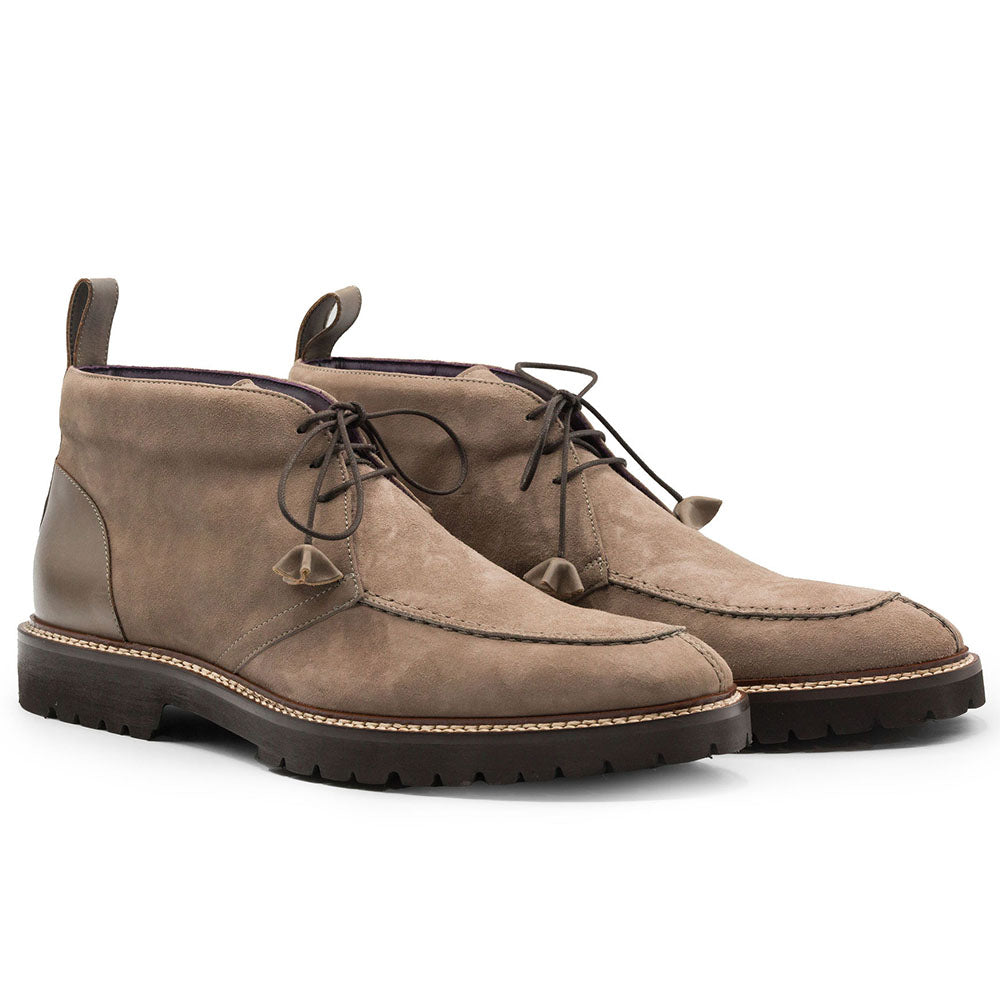 46-605-TPE CAMPO HIGH Italian Sueded Goatskin Chukka Boot, Taupe