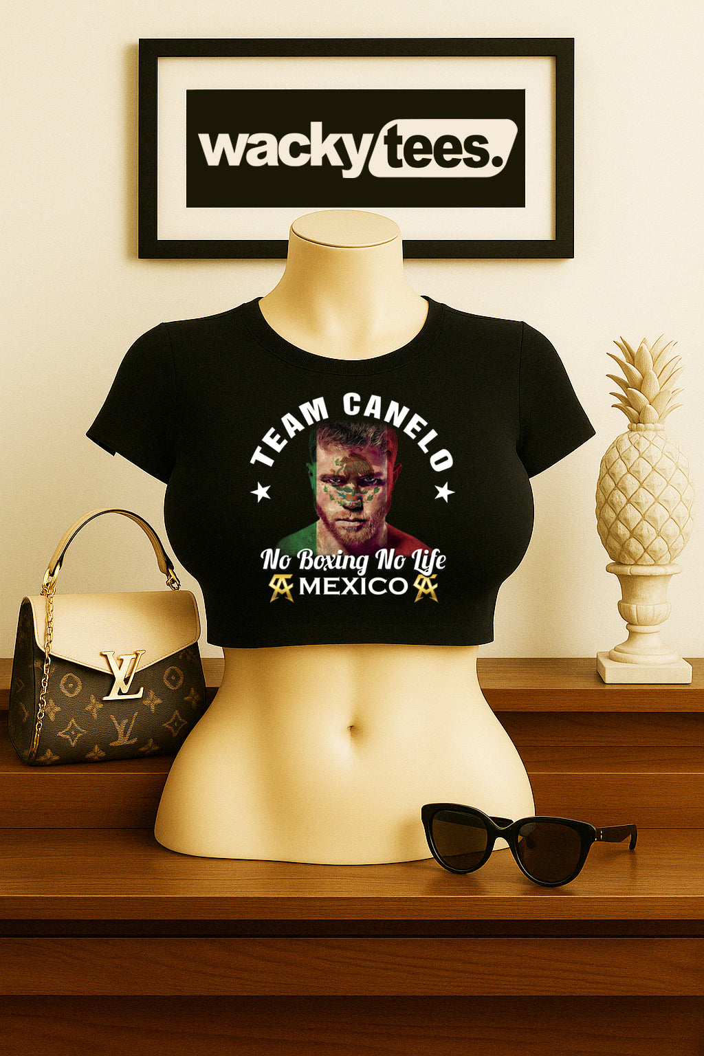 Team Canelo Alvarez Mexican Flag Face No Boxing No Life Mexico Graphic Tee Shirt