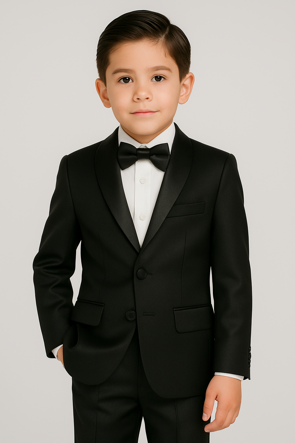 Boy's Shiny Tuxedo – Black