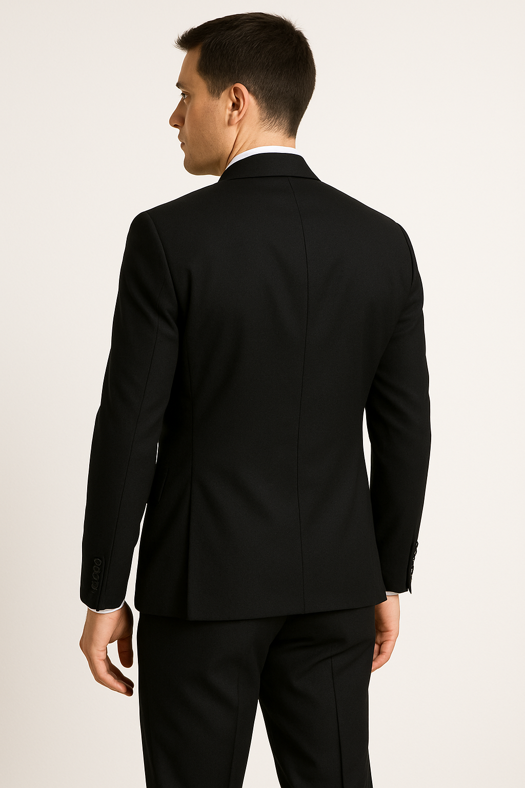 2-Piece TR Suit Black – Double Breasted
