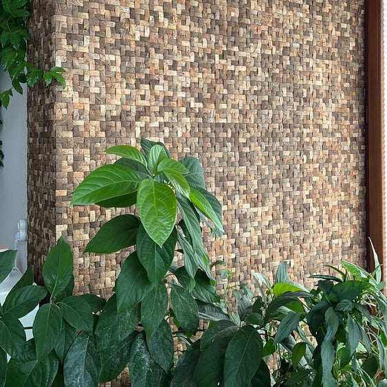 Coconut Shell Basketweave Mesh-mounted Mosaic Wall Tile - Livfloors Collection