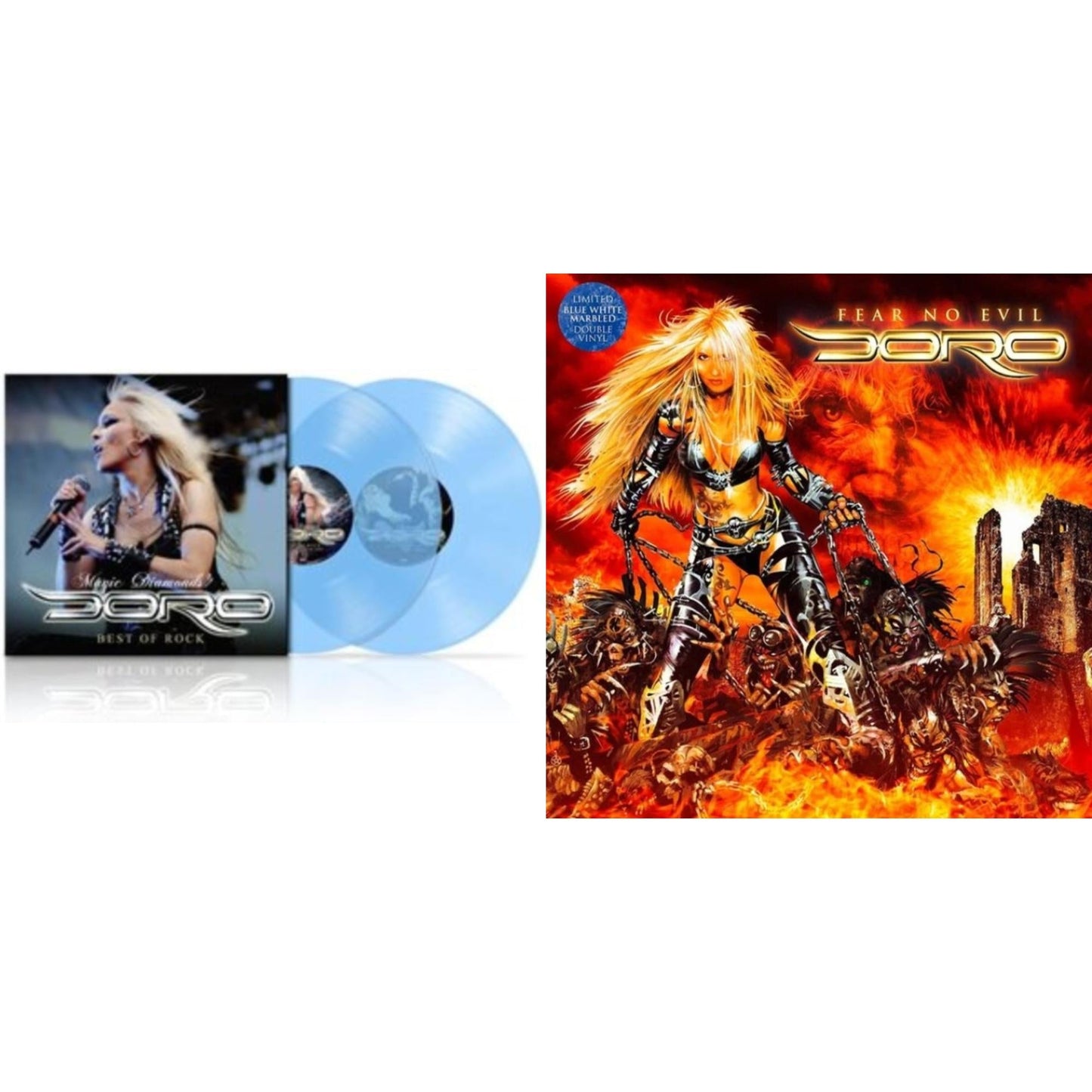 Magic Diamonds - Best Of Rock (Gatefold Jacket/Clear LP Vinyl) & Fear No Evil (Blue White Marbled LP Vinyl)