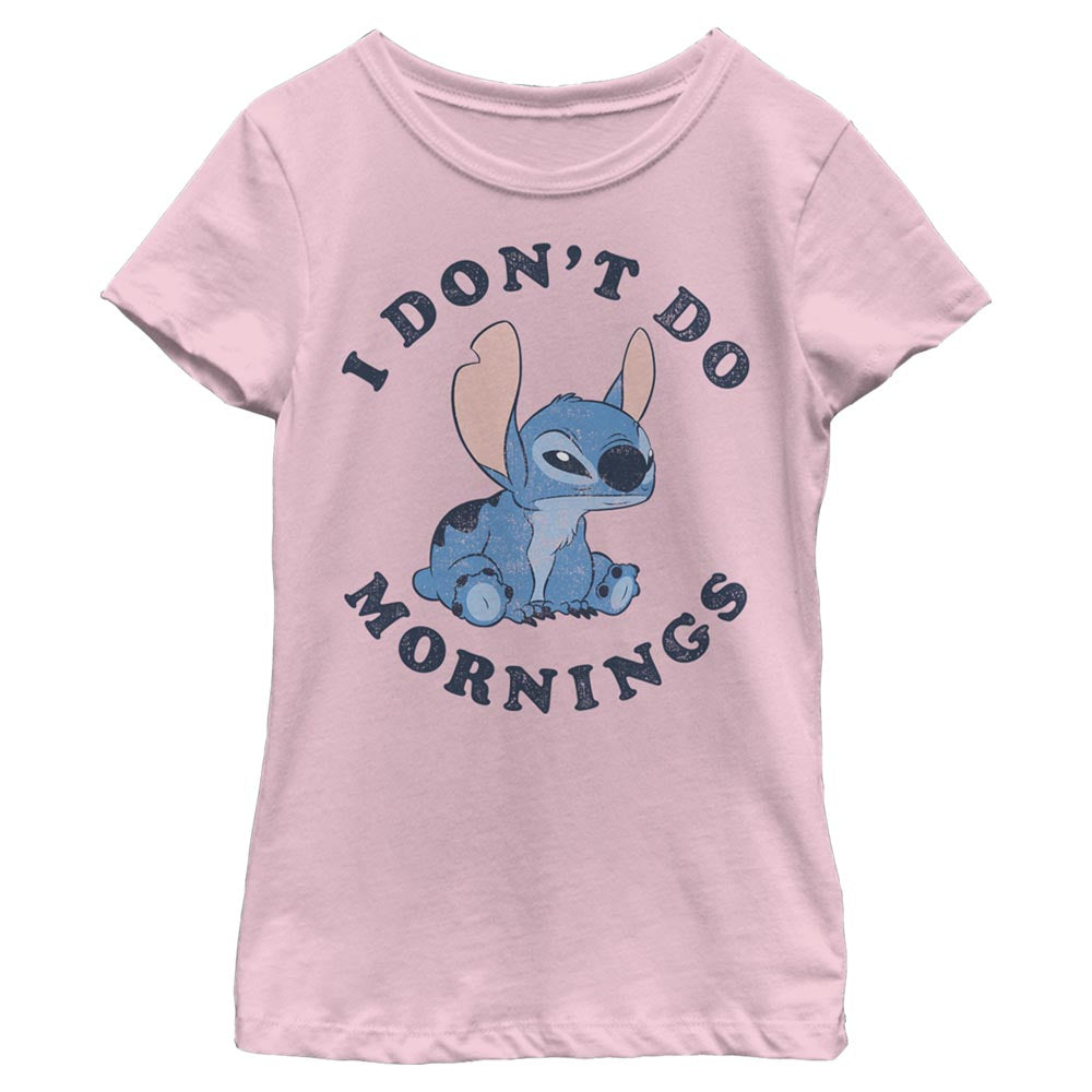 Disney Stitch Mornings Girls Kids T Shirt