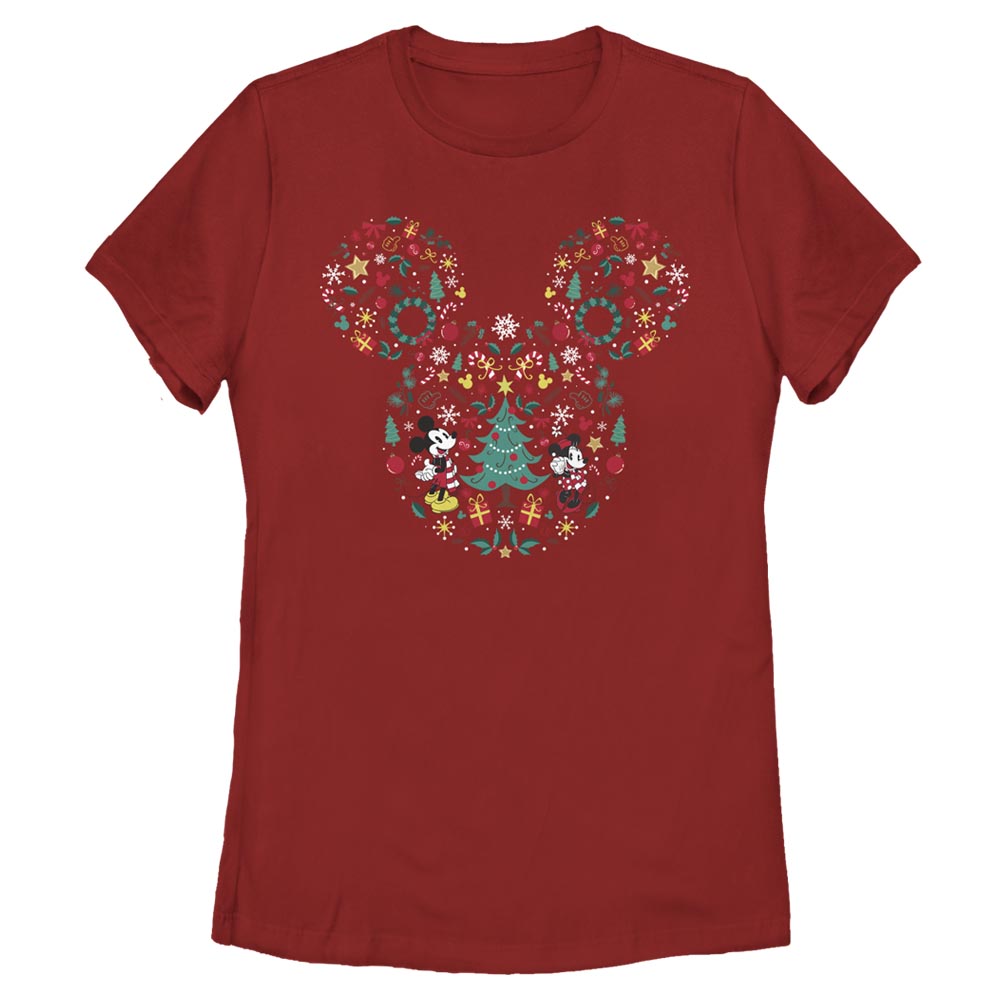Disney Christmas Silhouette Womens T Shirt