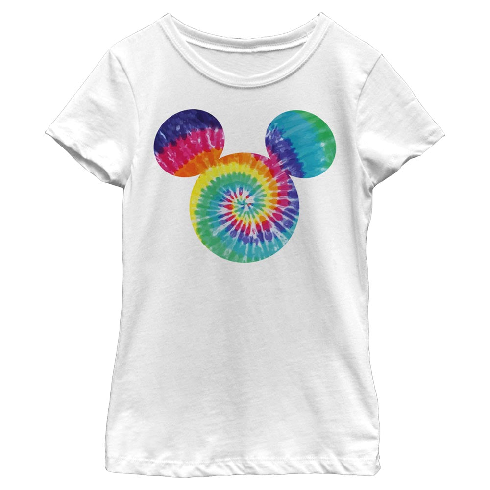 Disney Mickey Tie Dye Fill Girls Kids T Shirt
