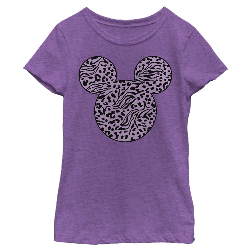 Disney Mickey Zebra Cheeta Fill Girls Kids T Shirt