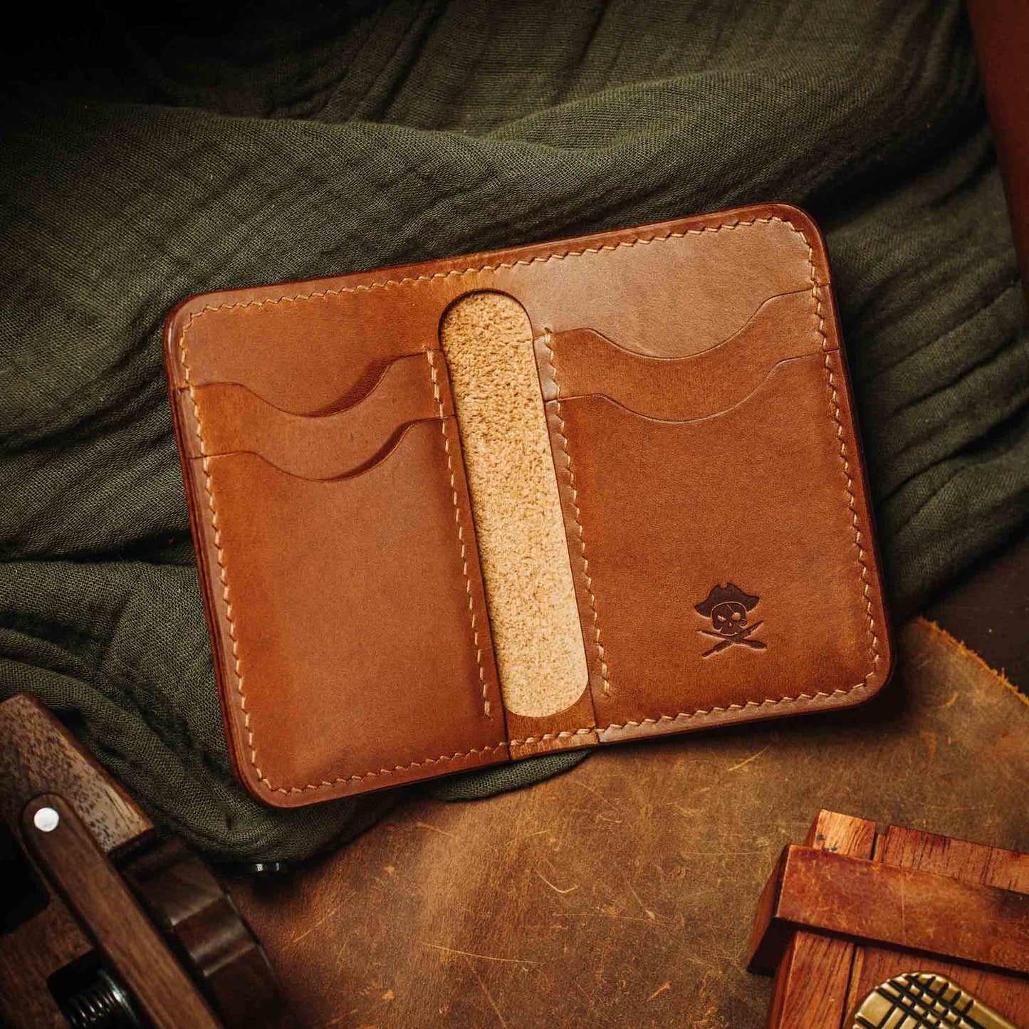 Slim Bifold Wallet - Buccaneer | Minimalist Card Holder | Handcrafted EDC