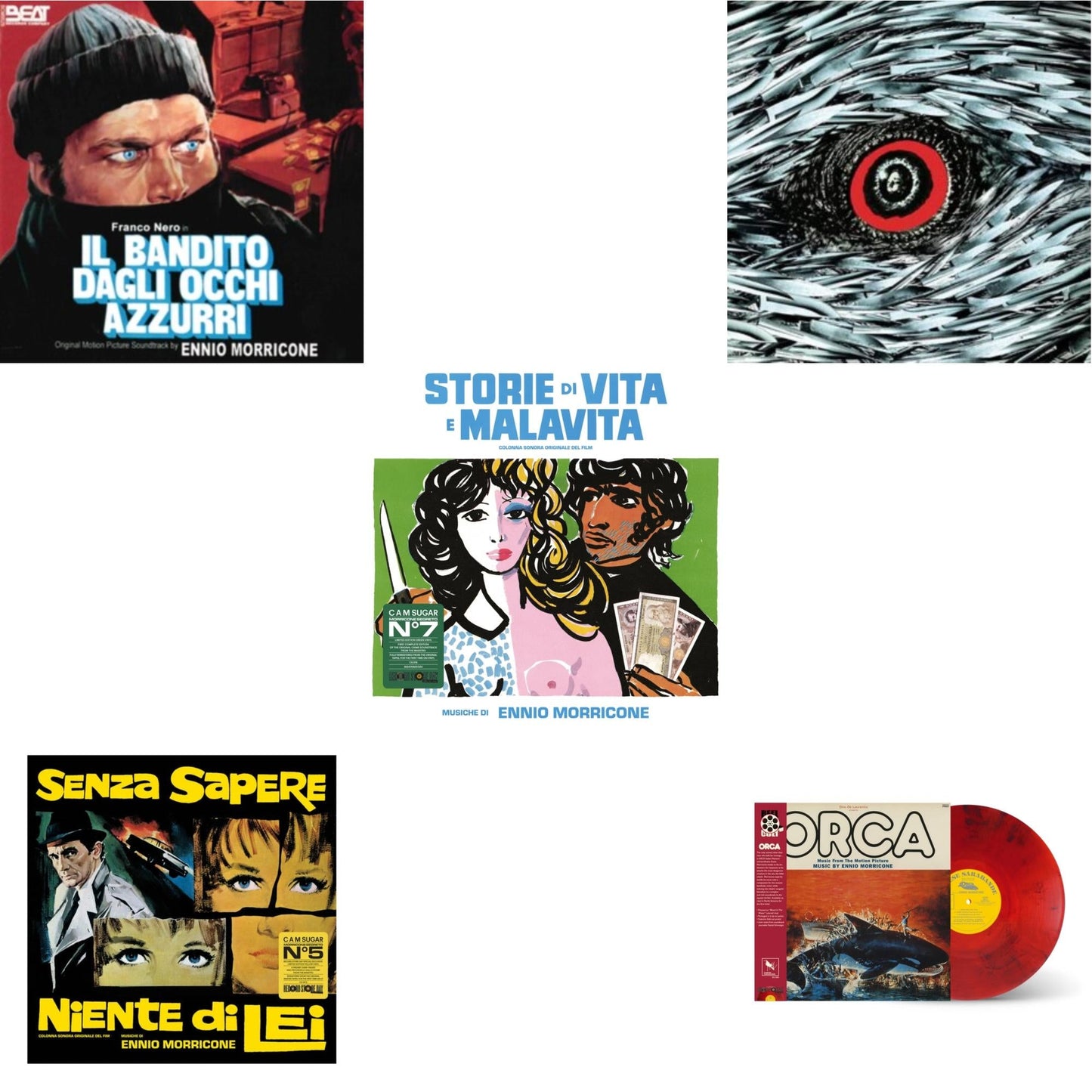 Ennio Morricone - Blue-Eyed Bandit (Il Bandito Dagli Occhi Azzurri) Ost & Senza Sapere Niente Di Lei (Yellow LP Vinyl) & Storie Di Vita E Malavita (Colonna Sonora Originale Del Film) & Bird With The Crystal Plumage (140G/Crystal Clear LP Vinyl) &