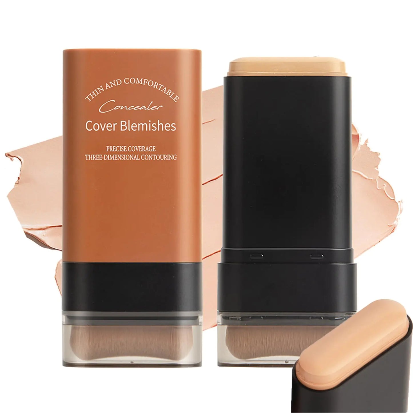Flawless Eraser Foundation Stick Korea Flawless Eraser Foundation Stick Hydrating Lightweight Foundation Stick with Brush Multi-use Foundation Stick Makeup Cream Matte Foundation (03# 1)