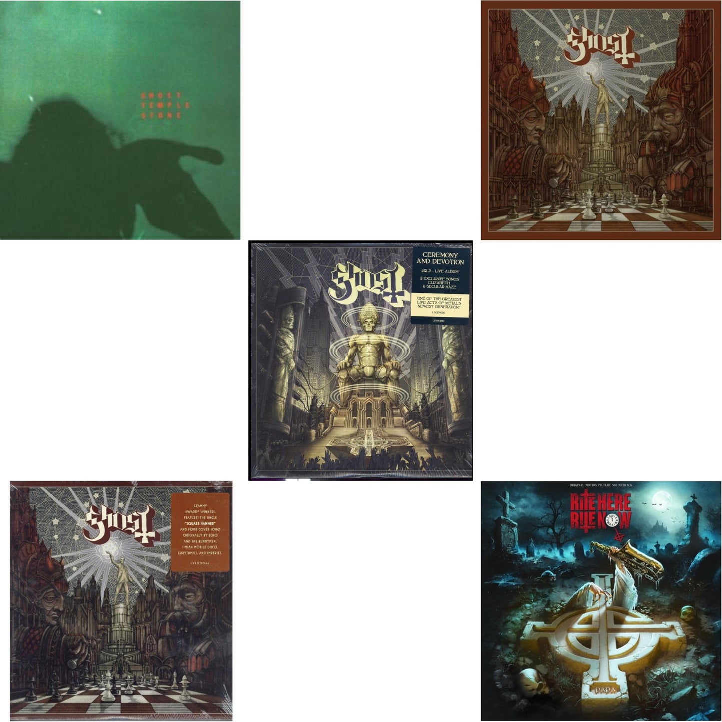 Temple Stone (Clear Green LP Vinyl) & Popestar & Ceremony & Devotion (2LP) & Popestar (Grey Smoke LP Vinyl) & Rite Here Rite Now (Ost) (2LP)