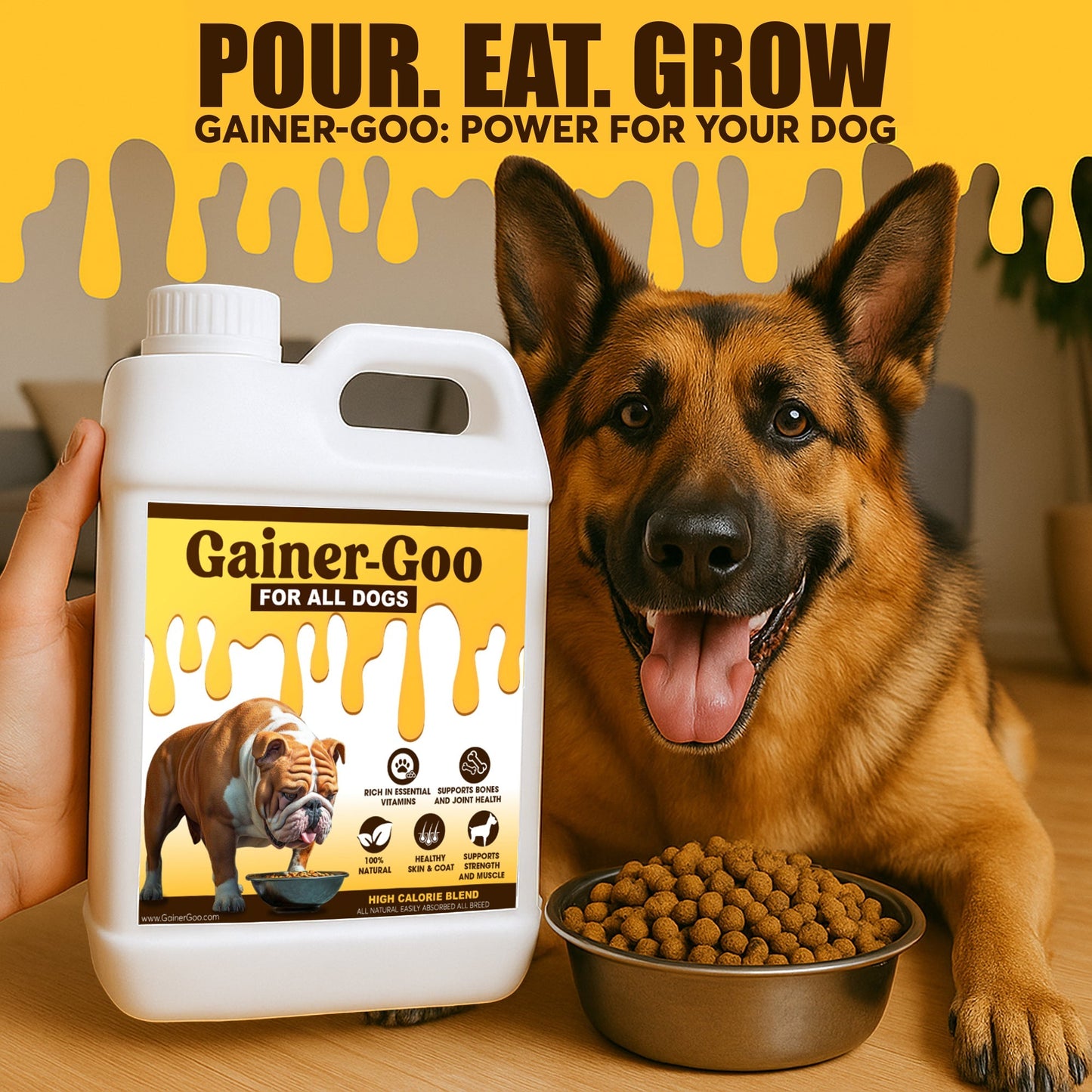 (64oz) Gainer-GOO (for All Breeds) High Calorie Fat Liquid Weight Gainer