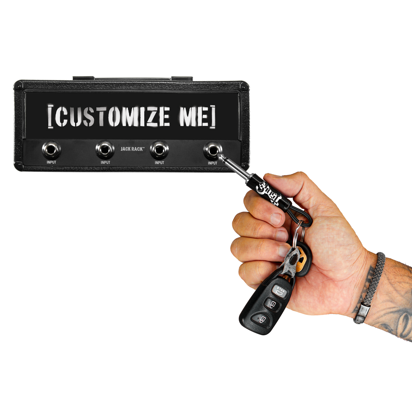 Ghost Logo Guitar Plug Keychain