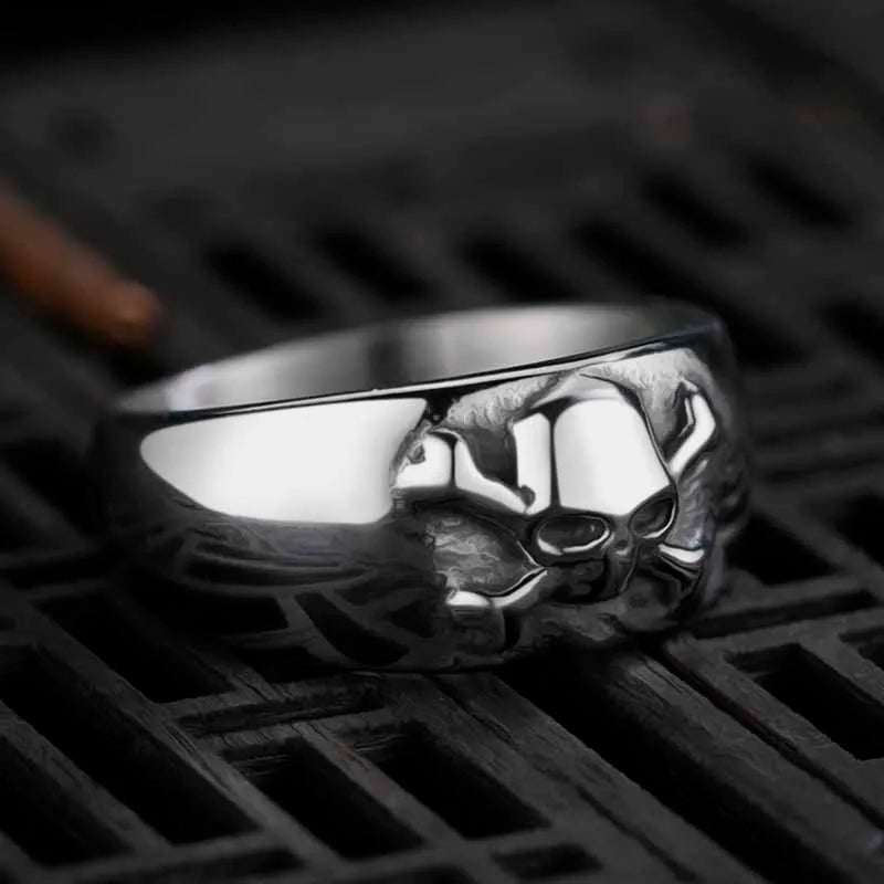 Inferno Grip 316L Skull Ring – Punk Rock Stainless Steel Statement