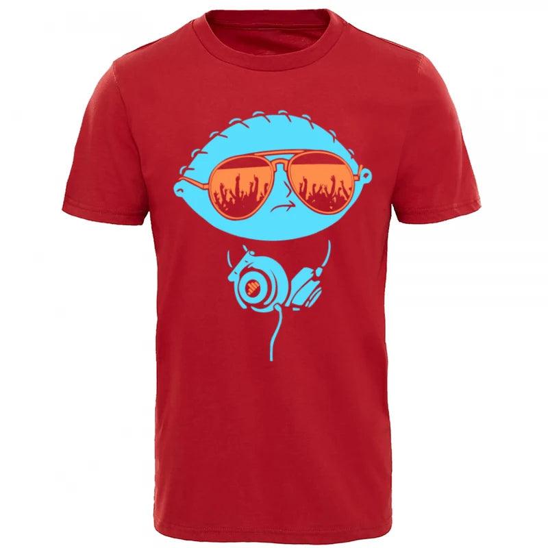 DJ Stewie Hip Hop T-Shirt - 100% Cotton Crew Neck | Heavy Metal Rapper Tees for Men | Custom Street Music Tops for Summer - Premium from Lizard Vigilante - Just $23.99! Shop now at Lizard Vigilante