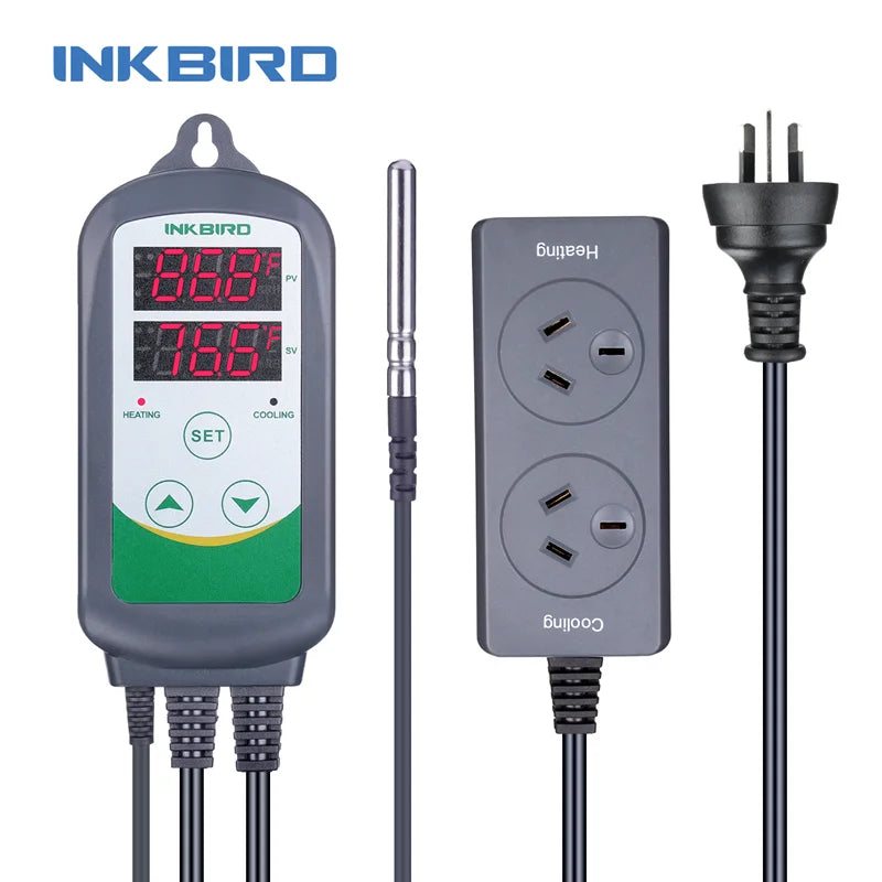INKBIRD ITC-308 Heating and Cooling Dual Relay Temperature Controller, Carboy, Fermenter, Greenhouse Terrarium Temp. Control