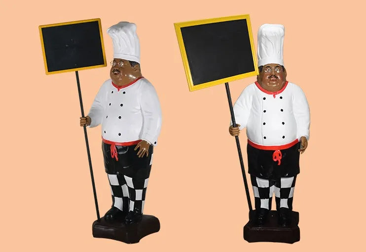 Wholesale Resin Restaurant Decoration Life Size Chef Sculpture Large Size Chef Statue