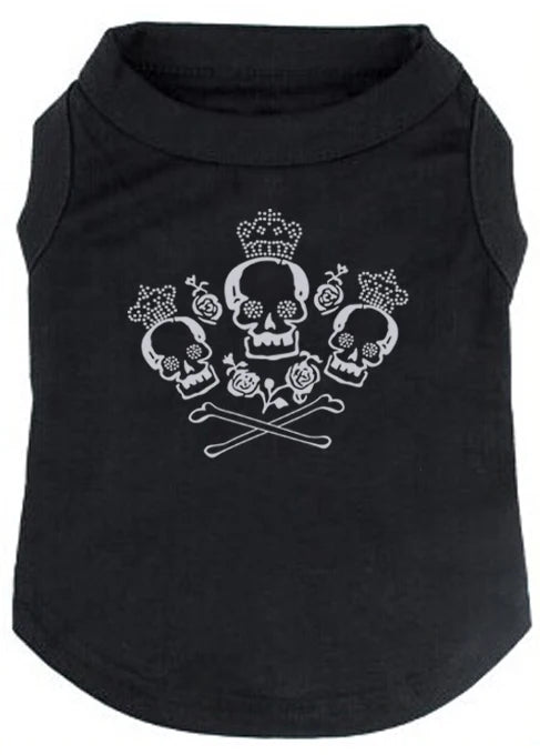 Rose Reaper Pup Tank – Skull Print Dog T-Shirt For Tiny Hellraisers (All Seasons)