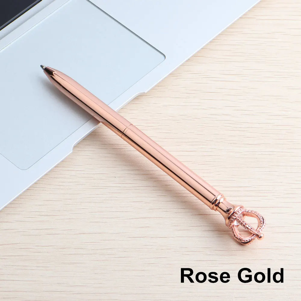 GENKKY Pen Exquisite Shining Crown Ballpoint Pen Crystal Diamond Writing Tool Office Supplies Student Stationer Silver RoseGold