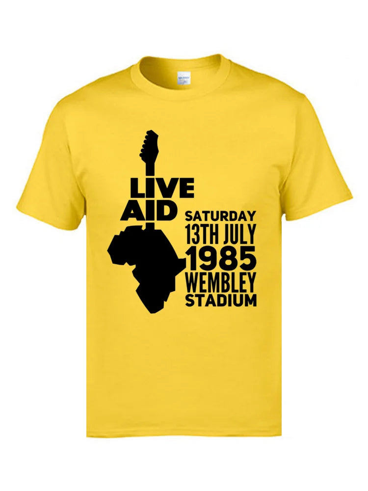 Live Aid Rock Music T-Shirts - 100% Cotton Hip Hop Concert Tees for Men and Women - Premium T-Shirt from Lizard Vigilante - Just $23.99! Shop now at Lizard Vigilante