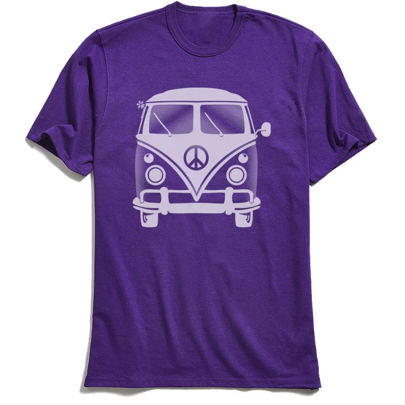 NO SIGNAL: 80s Hippie Van Crash-Land Tee – Black Cotton Chaos for School Day Rebels - Premium tee from Lizard Vigilante - Just $22.99! Shop now at Lizard Vigilante