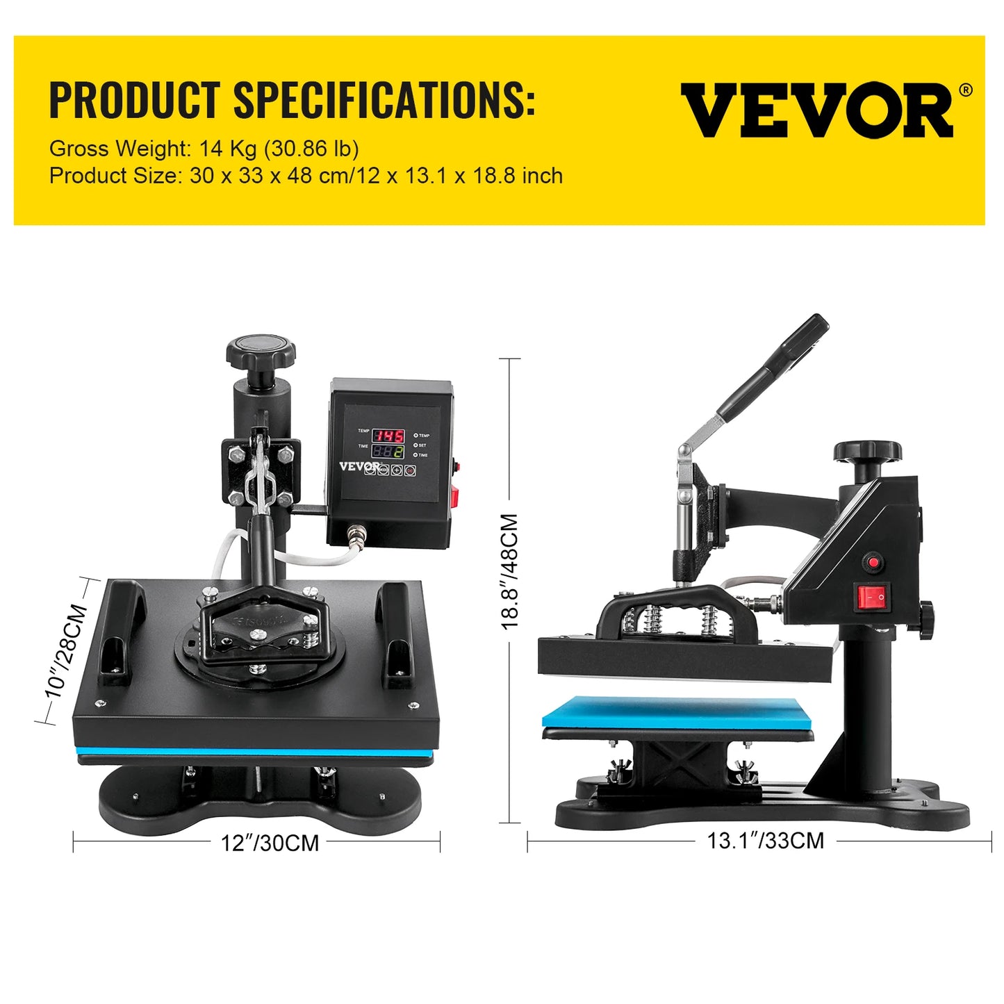 VEVOR PRO-X 650W Precision Heat Press 12x10 – Industrial-Grade 360° Swing Sublimation Transfer Machine for T-Shirts & Garments - Premium tool from dsers - Just $214.99! Shop now at Lizard Vigilante
