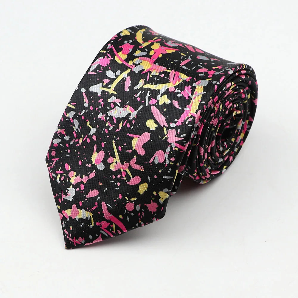 Midnight Soundcheck Skinny Tie – Color Blast Music Notes & Piano Neck Tie For Stage Misfits And Loud Offices