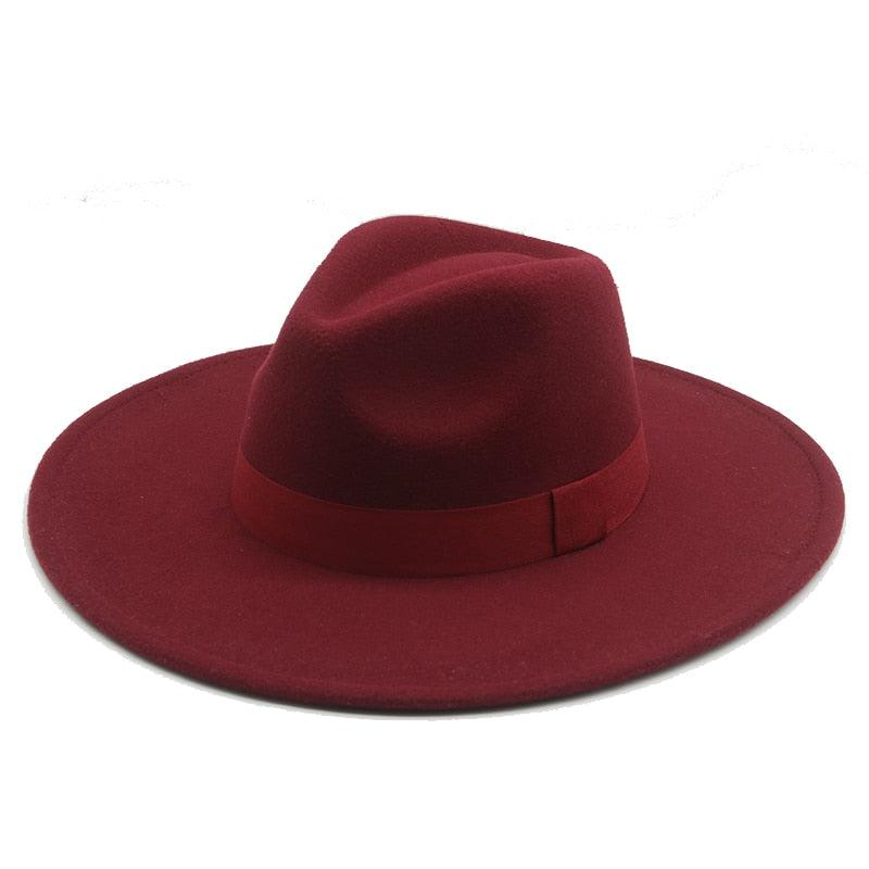 Fashionable Fedora Hats Women Wide Brim Dress Caps Women's Fedora Hats Elegant Wide Brim Fedora Hat Wedding Men Hat Warm Retro Style Belt 56-58cm