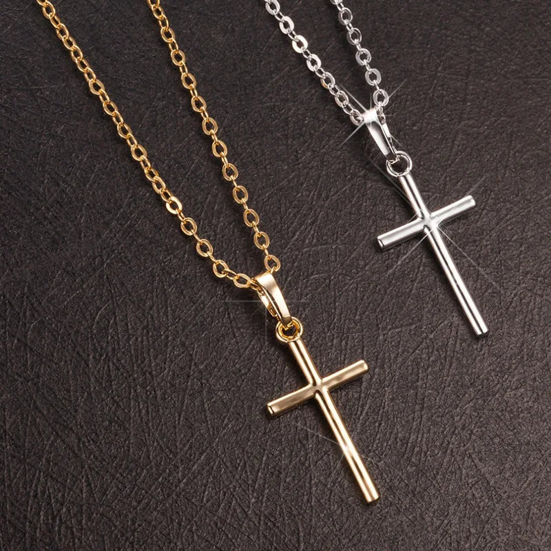 Golden & Silver Crystal Jesus Cross Pendant Necklace – Fashion Jewelry for Men & Women, Trendy Faith-Inspired Statement Piece - Premium Jewelry from Lizard Vigilante - Just $48.88! Shop now at Lizard Vigilante