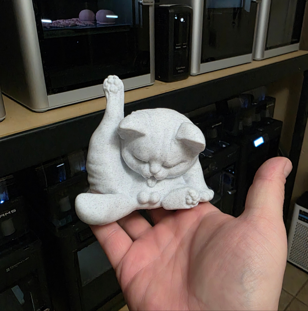 Grooming Cat Figurine