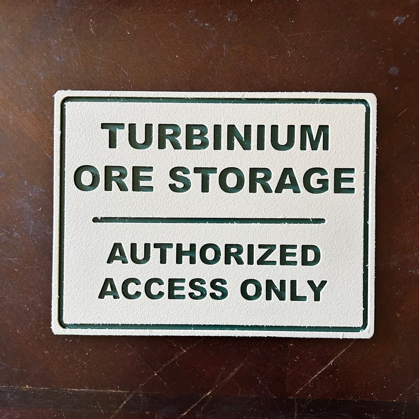 Turbinium Storage Wall Sign
