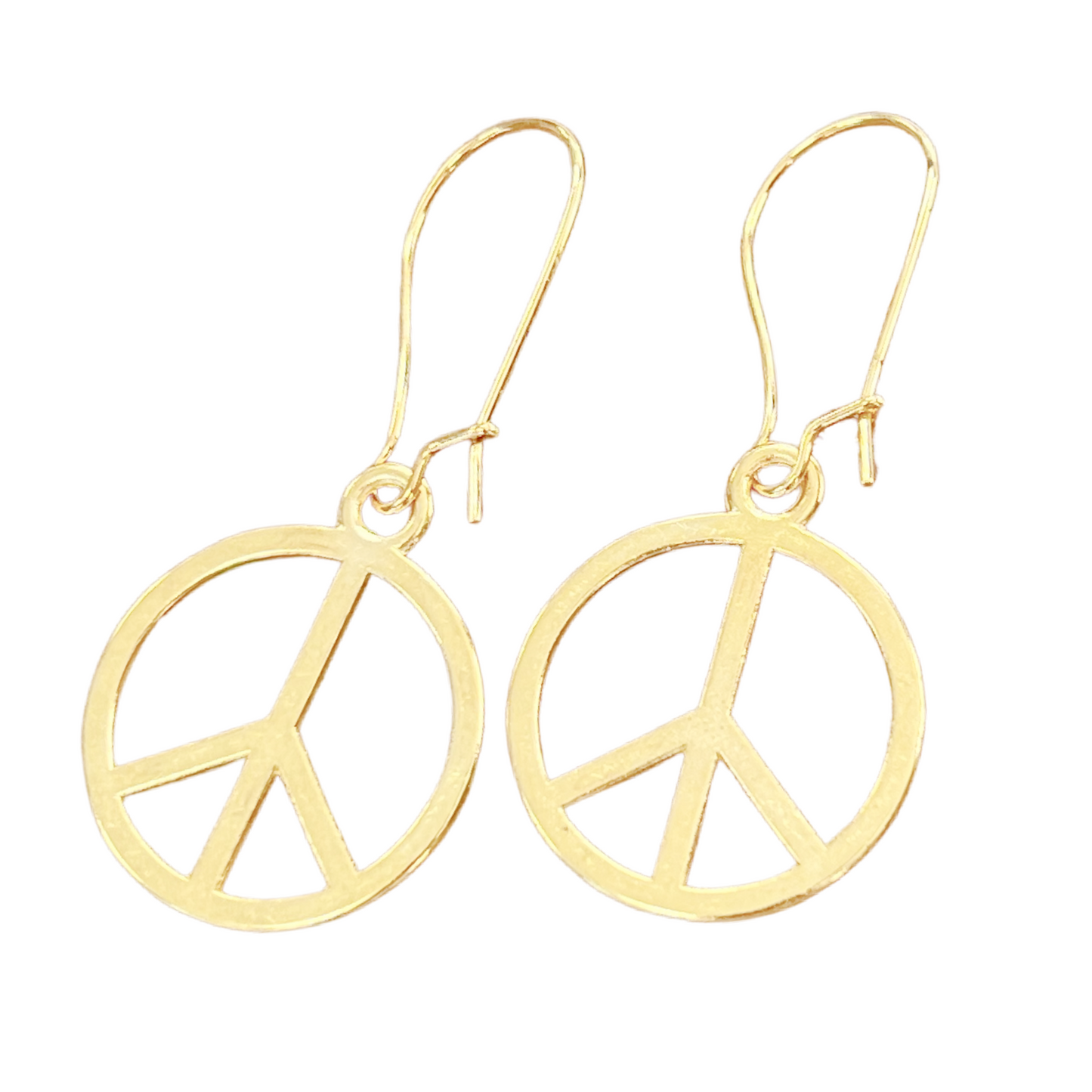 Peace sign earrings gold or silver
