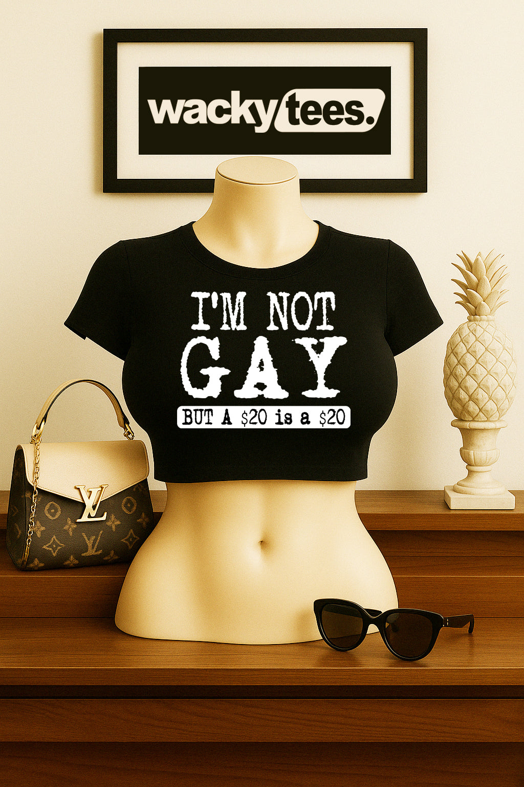 Im Not Gay but 20 is a 20 Funny Adult Humor Graphic Tee Shirt