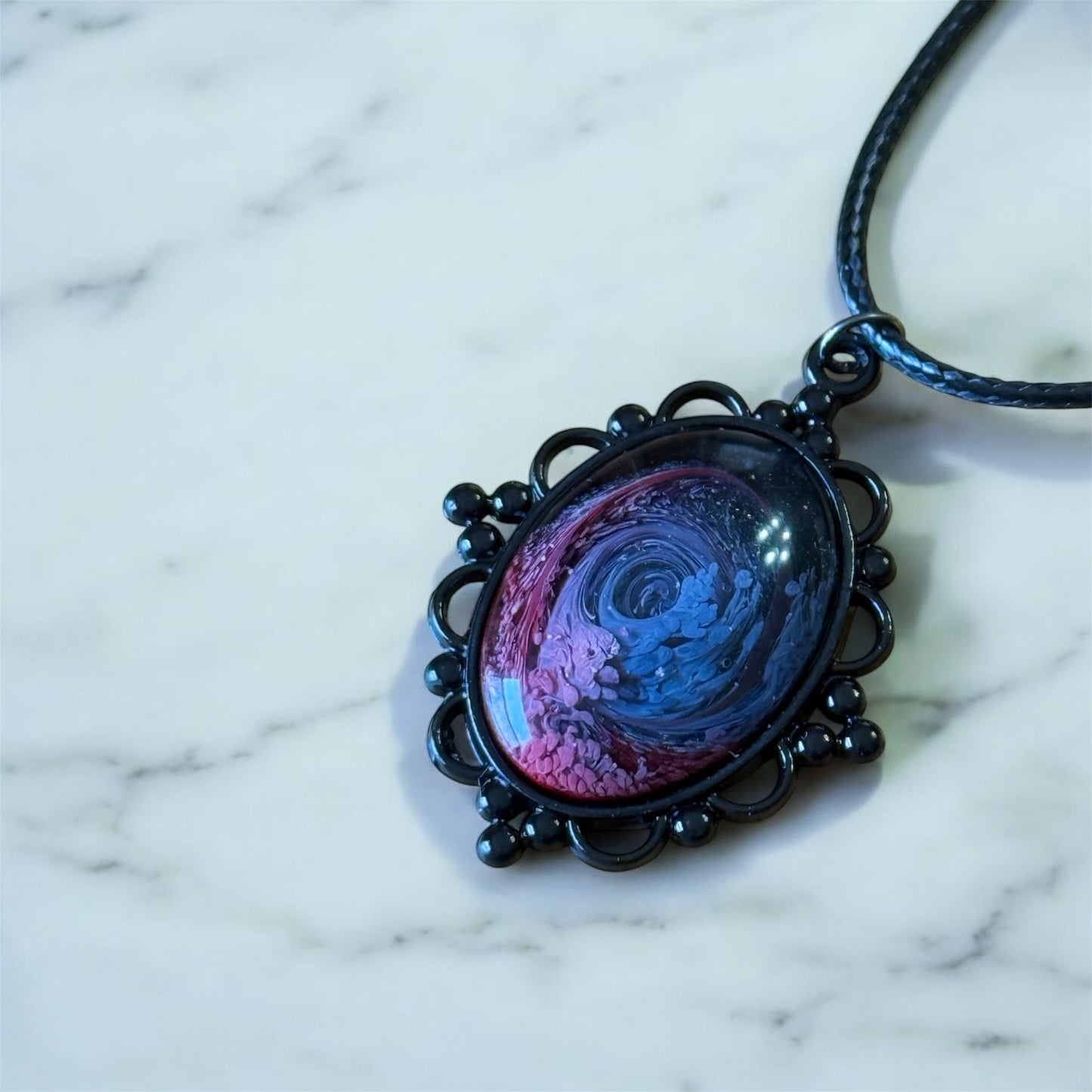 Crimson Fury | Red & Black Petri Resin Pendant – For the Brave and the Bold - Premium Pendant necklace from Token Treasures - Just $19.37! Shop now at Lizard Vigilante
