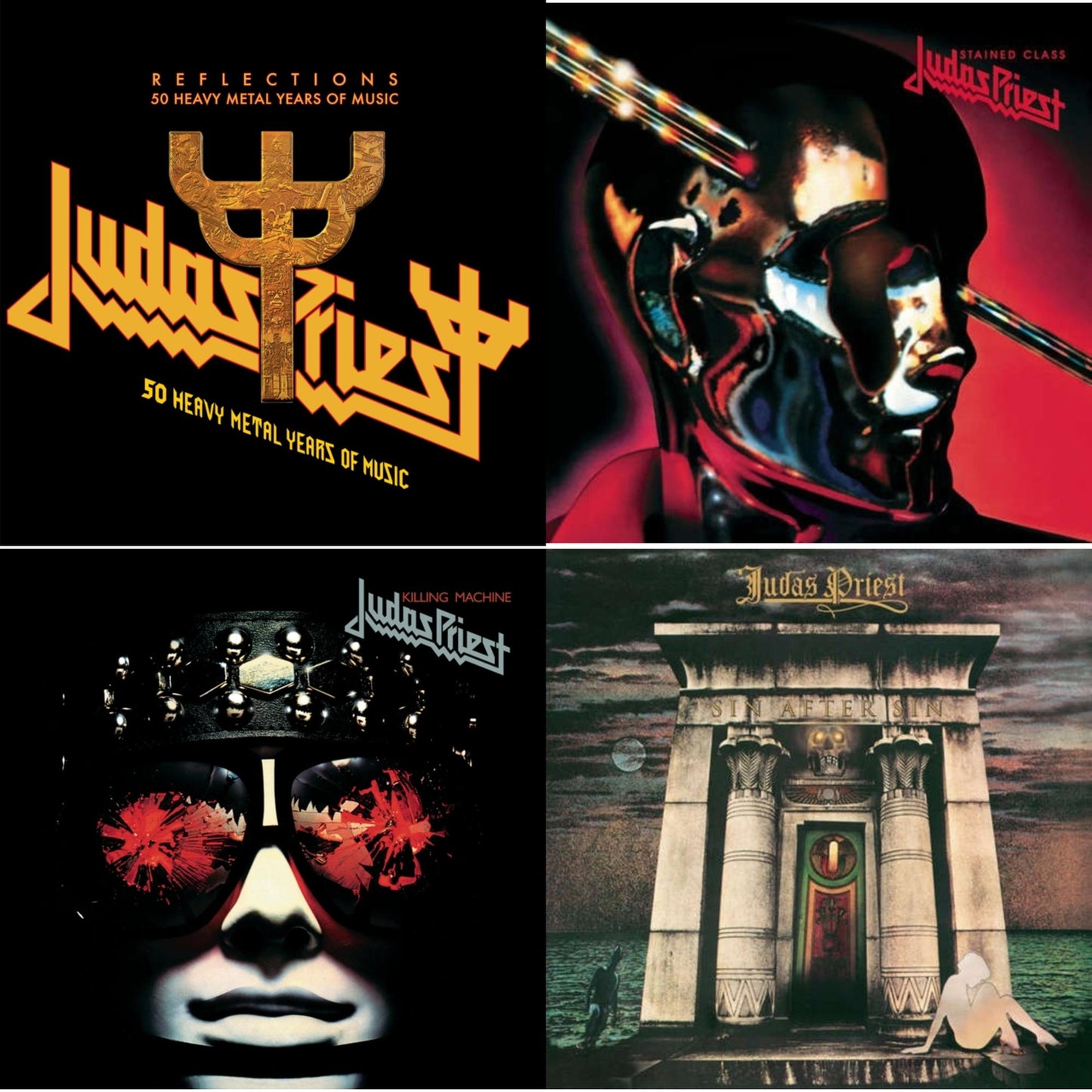Reflections - 50 Heavy Metal Years Of Music (2LP/180G/Red Vinyl) & Sin After Sin (180G/Dl Card) & Stained Class (180G/Dl Card) & Killing Machine (180G/Dl Card)