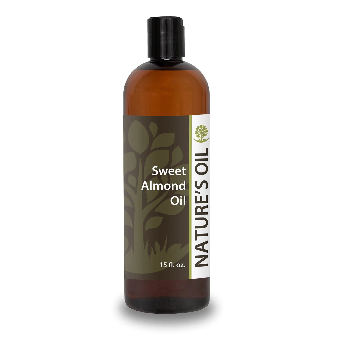 Natures Oil Sweet Almond Oil 15oz - 100% Pure Carrier For Massage Diluting Essential Oils Aromatherapy Hair & Skin Care Benefits Moisturizer & Softener
